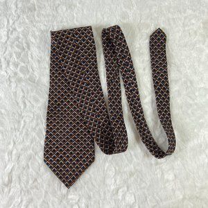 NEO Bill Blass Black Geometric Silk Tie